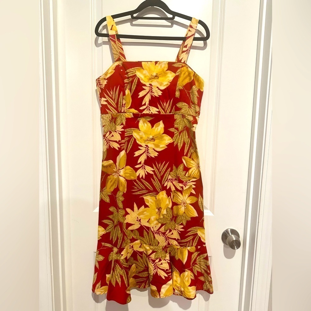 Madison Leigh Multicolored Floral Padded Top Knee Length Sleeveless Dress